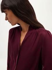 Hobbs Purple Gwen Satin Blouse - Image 3 of 5