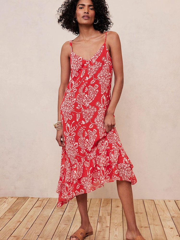 Mint Velvet Red Gracie Print Midi Dress - Image 2 of 4