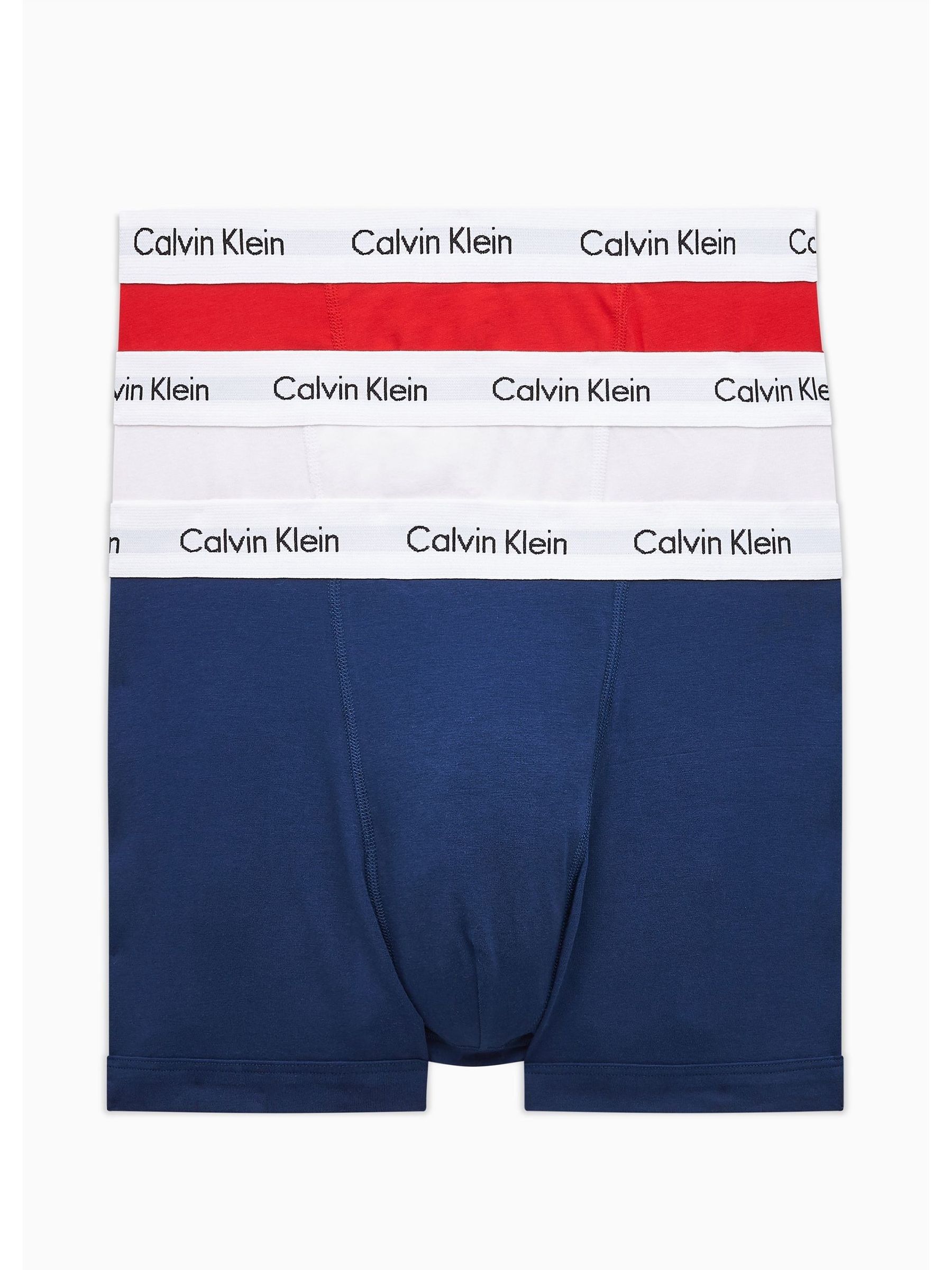 Buy Calvin Klein Red/Blue/White Classic Stretch Trunks 3 Pack Boxers from  Next USA