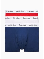 Calvin Klein Red/Blue/White Classic Stretch Trunks 3 Pack Boxers - Image 1 of 5