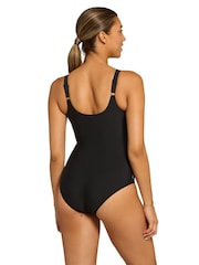 Zoggs Black Adjustable Scoopback Swimsuit With Fixed Foam Cups and Tummy Control - Image 3 of 6
