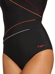 Zoggs Black Adjustable Scoopback Swimsuit With Fixed Foam Cups and Tummy Control - Image 4 of 6