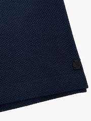 French Connection Blue Smart Concealed Placket Short Sleeve Polo Shirt - Image 6 of 6