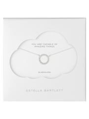 Estella Bartlett Silver Large Pave Set Circle CZ Necklace - Image 3 of 4