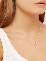 Estella Bartlett Silver Large Pave Set Circle CZ Necklace - Image 4 of 4