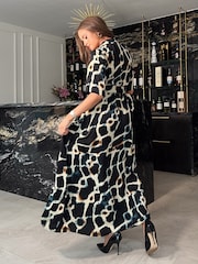 Girl In Mind Black Piper Wrap Maxi Dress - Image 2 of 4