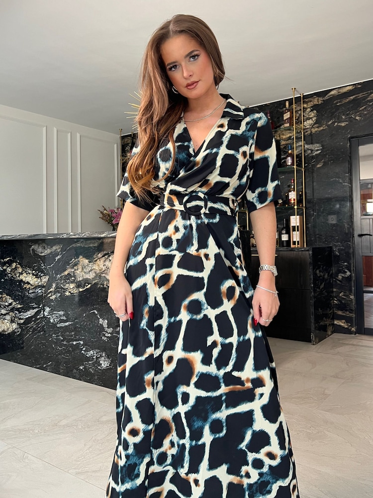 Girl In Mind Black Piper Wrap Maxi Dress - Image 4 of 4