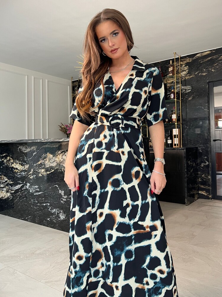 Girl In Mind Black Piper Wrap Maxi Dress - Image 4 of 4 Girl In Mind Black Piper Wrap Maxi Dress - Image 4 of 4