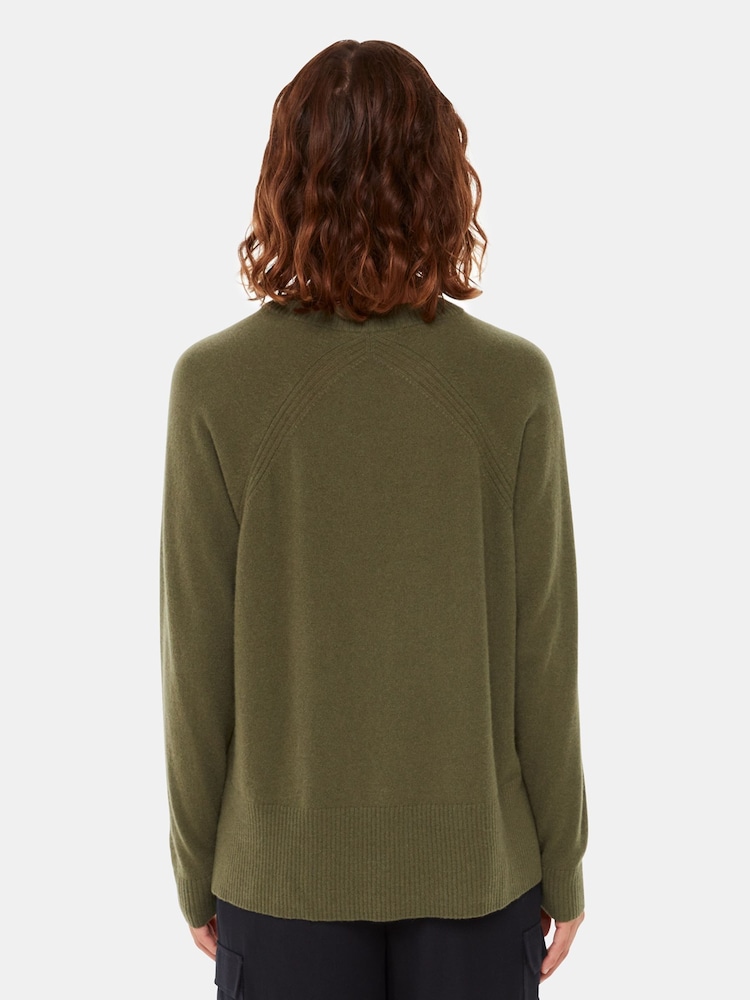 Whistles Green Ultimate Cashmere Crew Neck Jumper - Image 2 of 5