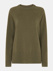 Whistles Green Ultimate Cashmere Crew Neck Jumper - Image 5 of 5
