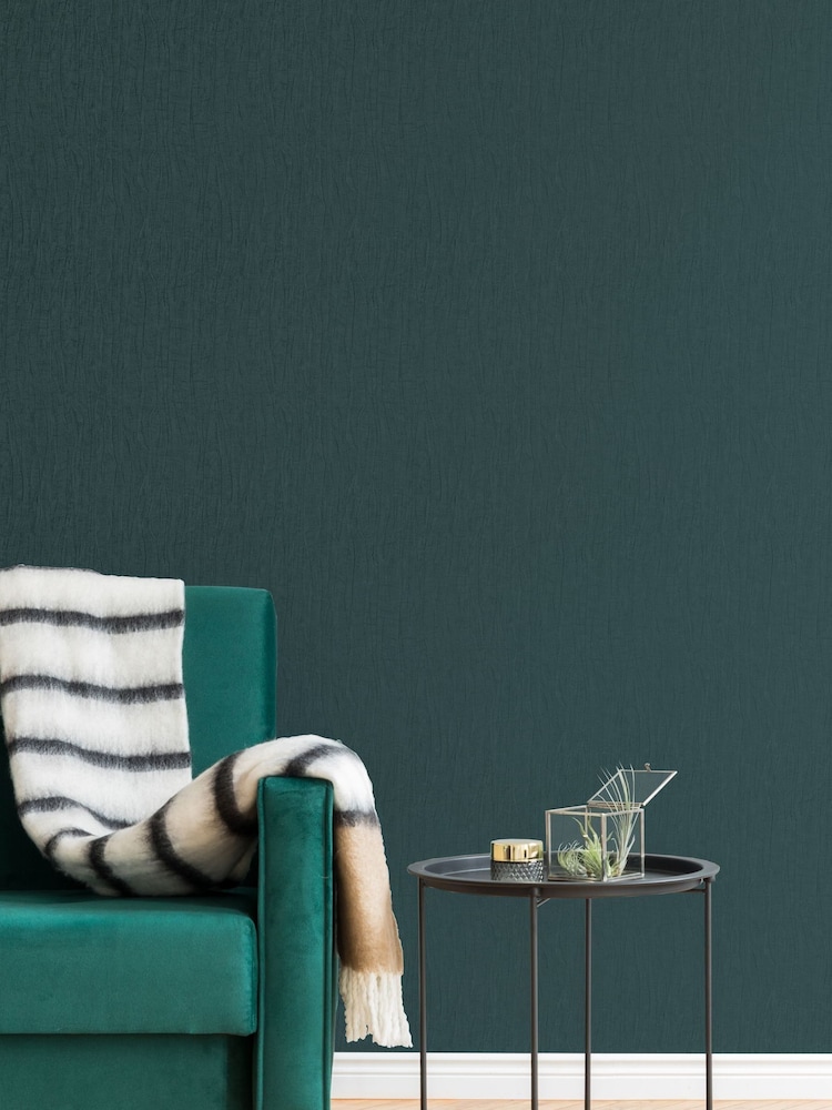 Emerald Green Boutique Marquise Plain 10M Wallpaper - Image 1 of 3