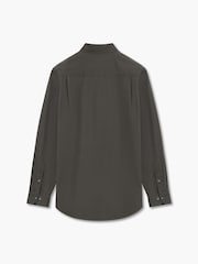 French Connection Khaki Green Cotton Long Sleeve Embroidered Logo Button Shirt - Image 4 of 4