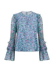 French Connection Alezzi Aely Jacquard-Top, Blau - Bild 4 von 4