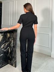 Girl In Mind Black Karin Short Sleeve Utility Jumpsuit - Image 3 of 4