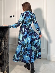 Girl In Mind Blue Brielle Shirt Maxi Dress - Image 3 of 4