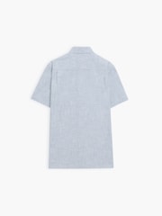 French Connection Blue Cotton Contrast Stitch Chest Pocket Short Sleeve Shirt - Image 4 of 6