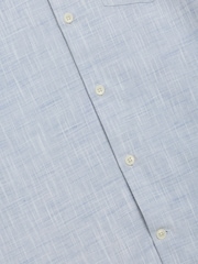 French Connection Blue Cotton Contrast Stitch Chest Pocket Short Sleeve Shirt - Image 5 of 6