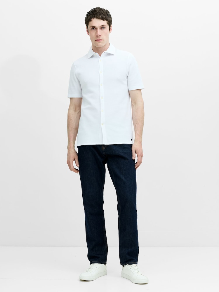 Белый - Фактурная рубашка с короткими рукавами из хлопка Blend French Connection - Изображение 2 6