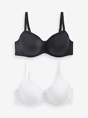 Yours Curve Black Lace Trim T-Shirt Bra 2 Pack - Image 6 of 7