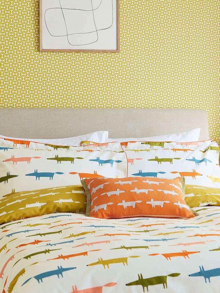 Scion Cream Little Mr Fox Birthday 100% Cotton Duvet Cover and Pillowcase Set - Image 2 of 5