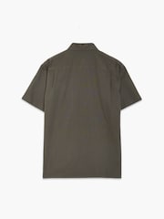 Зеленый - Рубашка с короткими рукавами из хлопка и льна Blend на кармане на груди French Connection - Изображение 4 6