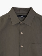 Зеленый - Рубашка с короткими рукавами из хлопка и льна Blend на кармане на груди French Connection - Изображение 5 6