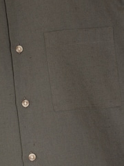 Зеленый - Рубашка с короткими рукавами из хлопка и льна Blend на кармане на груди French Connection - Изображение 6 6