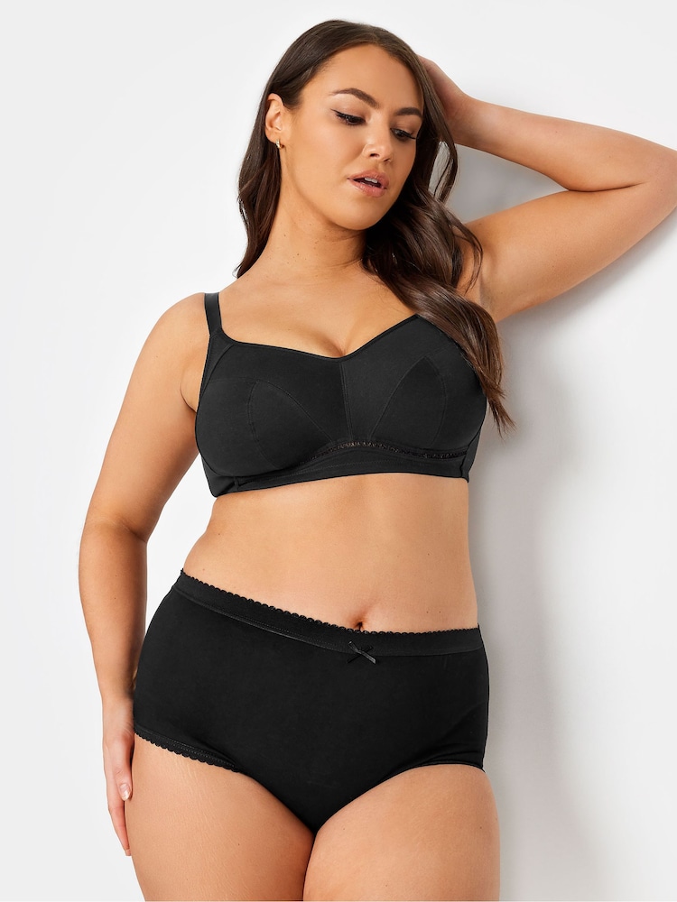 Yours Curve Black Non Wire Soft Cotton Bra 2-Pack - Image 4 of 5
