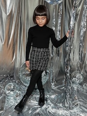 Enobarvni - enobarvni kosi Boucle Shorts & Tights Set (3-16yrs) - Slika 2 iz 7