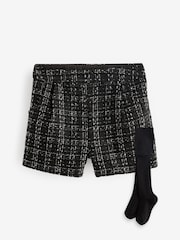 Enobarvni - enobarvni kosi Boucle Shorts & Tights Set (3-16yrs) - Slika 6 iz 7