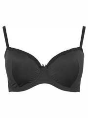 Yours Curve Black Lace Trim T-Shirt Bra - Image 5 of 6