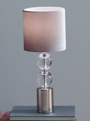 Pacific Silver Harris Clear Brushed Silver and Clear Glass Table Lamp - Image 1 of 2