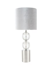 Pacific Silver Harris Clear Brushed Silver and Clear Glass Table Lamp - Image 2 of 2