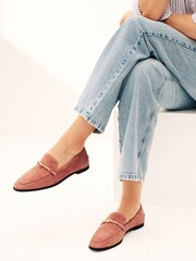 Camel Brown Forever Comfort® Leather Knot Hardware Loafers - Image 1 of 7