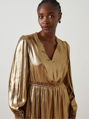 FatFace Natural Annabelle Metallic Dress - Image 4 of 7