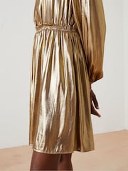 FatFace Natural Annabelle Metallic Dress - Image 5 of 7