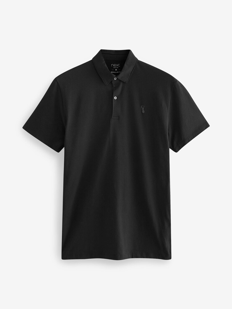 Navy/White/Burgundy/Black/Grey Regular Fit Regular Fit Short Sleeve Jersey Polo Shirts 5 Pack - Image 5 of 10