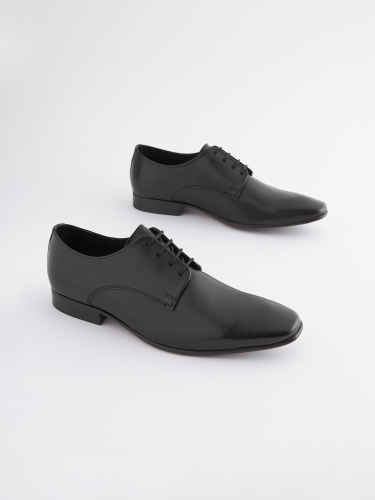 Black Regular Fit Derby Shoes - Image 2 of 5
