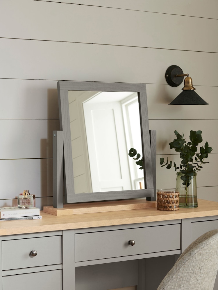 Dove Grey Malvern Paint Effect Dressing Table Mirror - Image 1 of 6