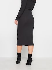 PixieGirl Petite Black Ribbed Button Skirt - Image 2 of 3