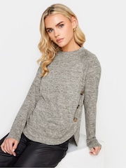 PixieGirl Petite Natural Button Hem Cosy Jumper - Image 1 of 5