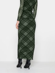 PixieGirl Petite Green Checked Maxi Mesh Skirt - Image 2 of 5