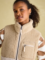 Joules Mallory Cream Fleece Gilet - Image 4 of 7