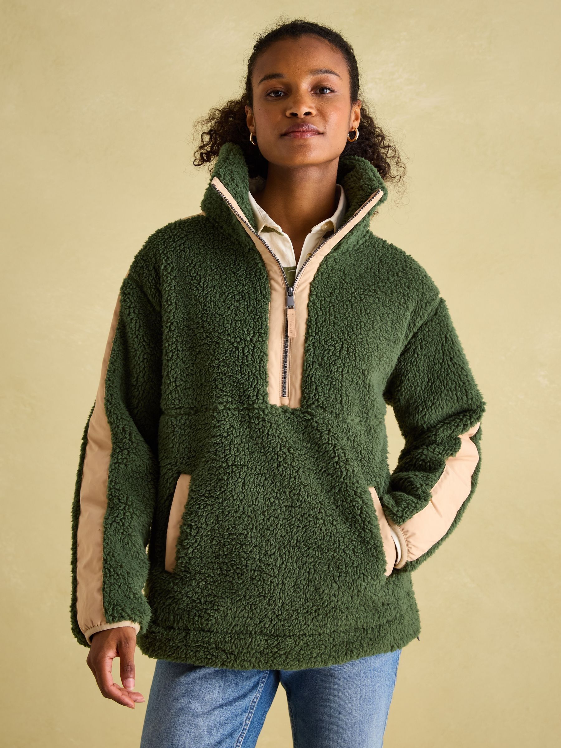 Joules Tilly Green Quarter Zip Fleece 10 Womens
