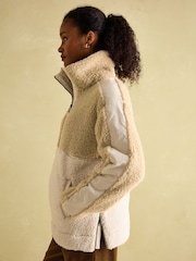Joules Tilly Neutral Quarter Zip Fleece - Image 3 of 7