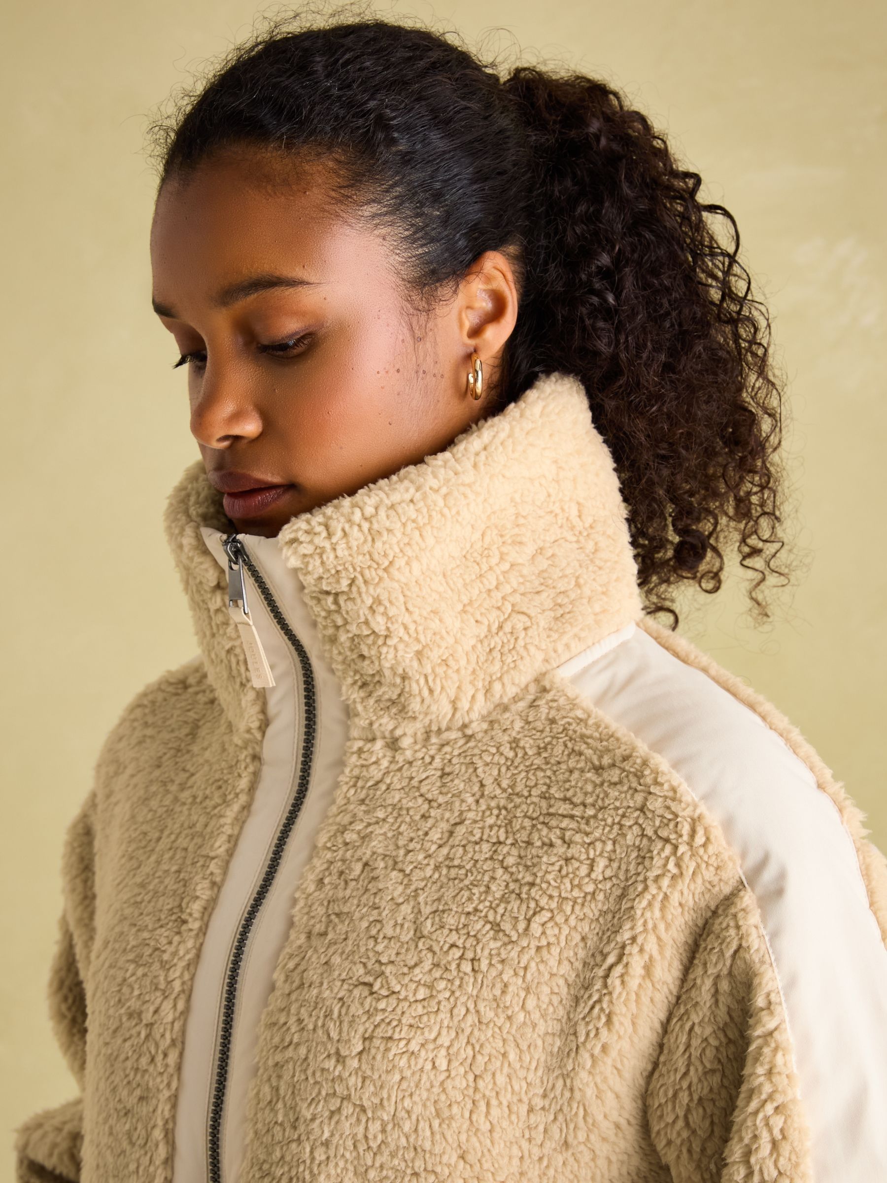 Joules Tilly Neutral Quarter Zip Fleece