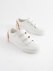 White Rainbow Wide Fit (G) Touch Fastening Trainers - Image 1 of 7