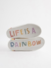 White Rainbow Wide Fit (G) Touch Fastening Trainers - Image 3 of 7
