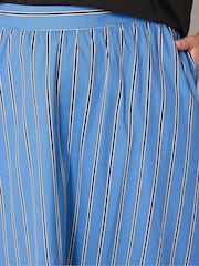 Yours Curve Blue Stripe Skirt - Image 5 of 6