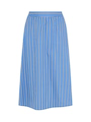 Yours Curve Blue Stripe Skirt - Image 6 of 6